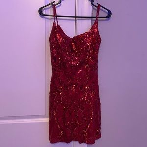 Windsor - Ashley Sequin Mesh Short Dress